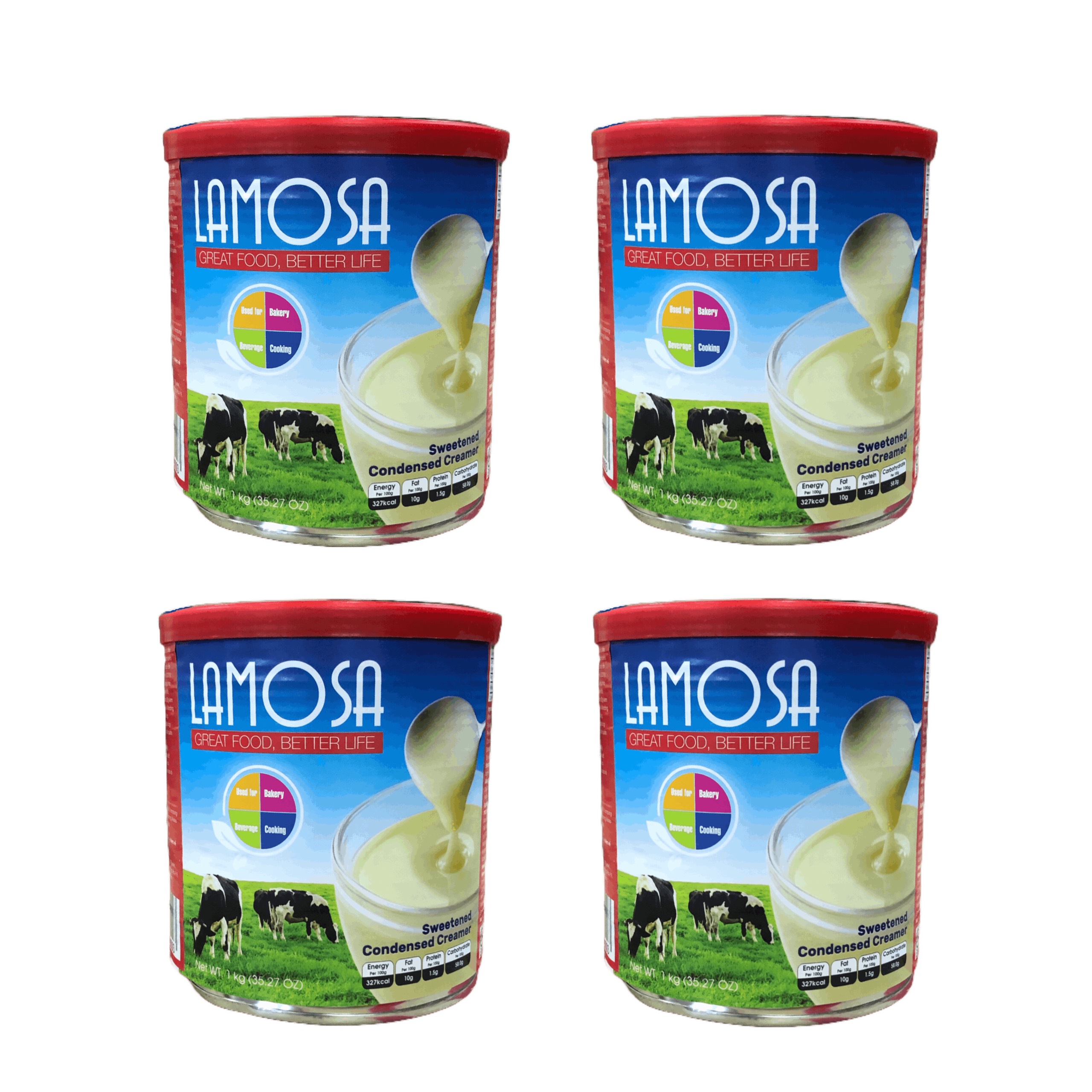 [Combo 4 Lon] Sữa Đặc Có Đường Cao Cấp LAMOSA - Lon 1Kg