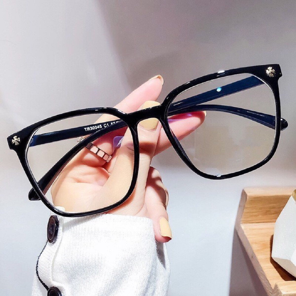 Mắt Kính Thời Trang Nam Nữ Kính Mắt Mắt Chống Ánh Sáng Xanh Form Vuông Trẻ Trung