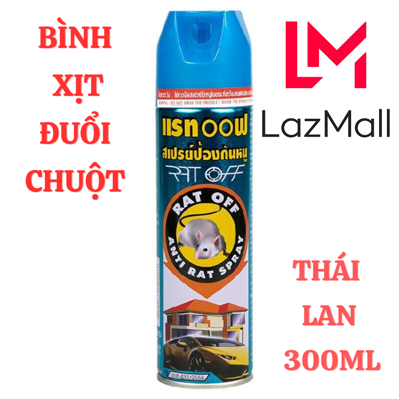 Bình Xịt Đuổi Chuột Bình Xịt Chống Chuột Bình Xịt Đuổi Chuột Thái Lan An Toàn Hiệu Quả LazMall LazFlash Max Bình Xịt Đuổi Chuột, Côn Trùng RATOFFF 300ml Thái Lan - Chai Xịt Đuổi Chuột Nguyên Liệu Tự Nhiên, Không Độc Hại, An Toàn Cho Sức Khỏe Người Và Vật