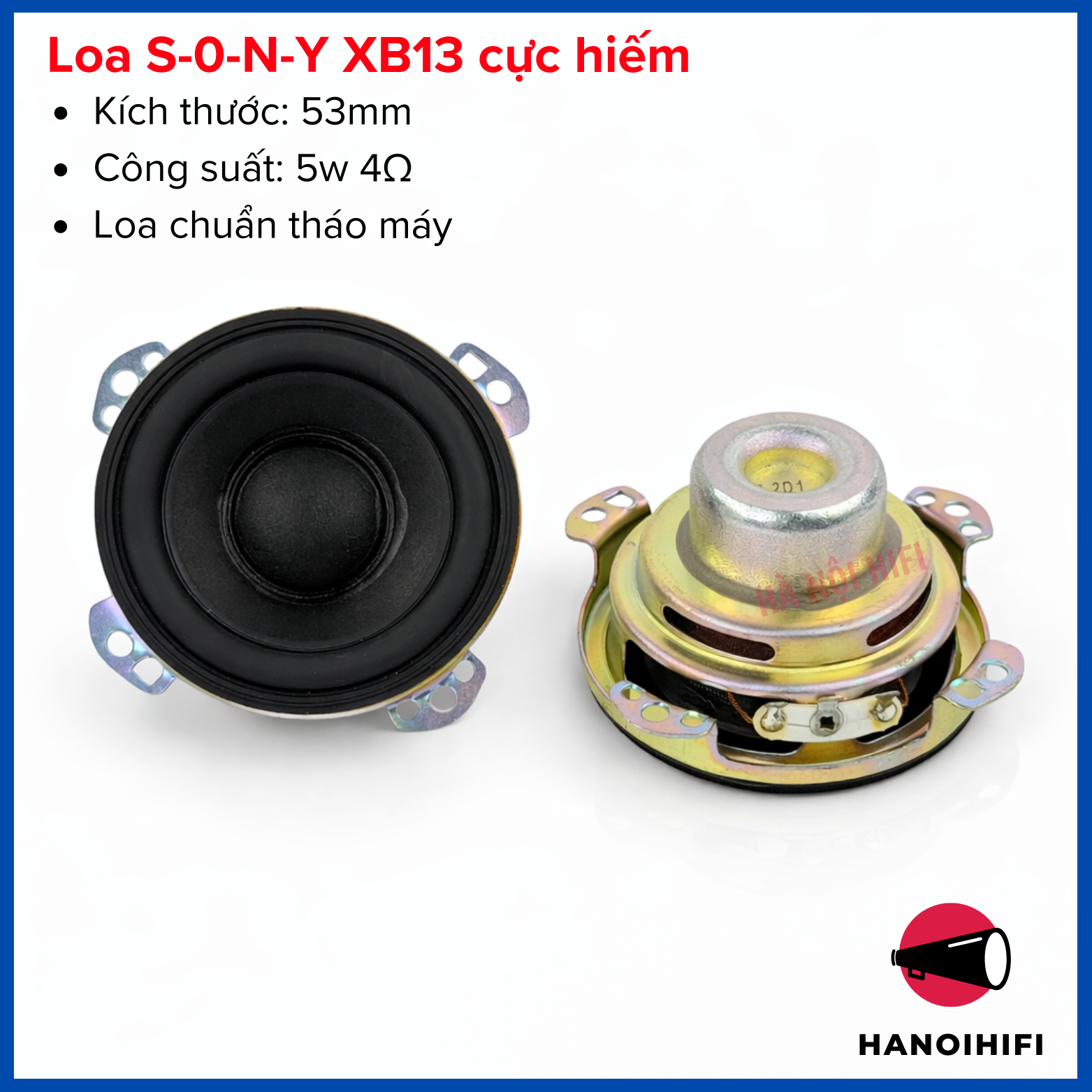 Củ loa toàn dải 2 inch SRS XB13 loa 53mm công suất 4ohm 5w