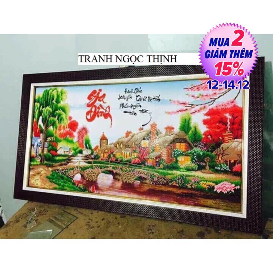Tranh đính đá gia đình df290 - kt 110x60cm . màu sắc tươi tắn, hạt đá abc cao cấp.phụ kiện đầy đủ, in màu chính xác.đây là bộ phụ kiện, không phải tranh thành phẩm