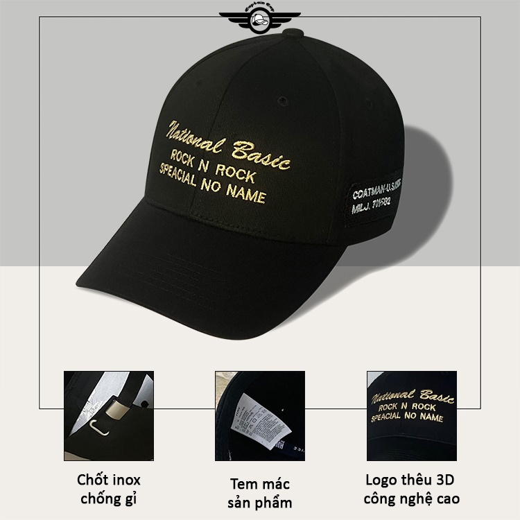 Mũ lưỡi trai Basic đen hàn quốc cá tính dành cho cả nam và nữ full hộp để làm quà tặng