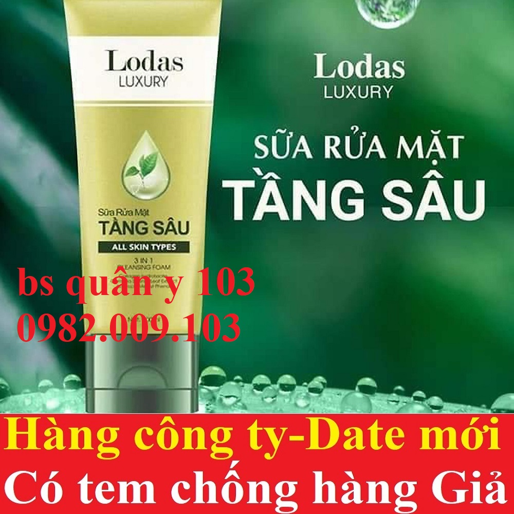 Sữa rửa mặt tầng sâu lodas luxury all skin types Đan thy giúp ngừa mụn, se khít chân lông da trắng hồng tự nhiên