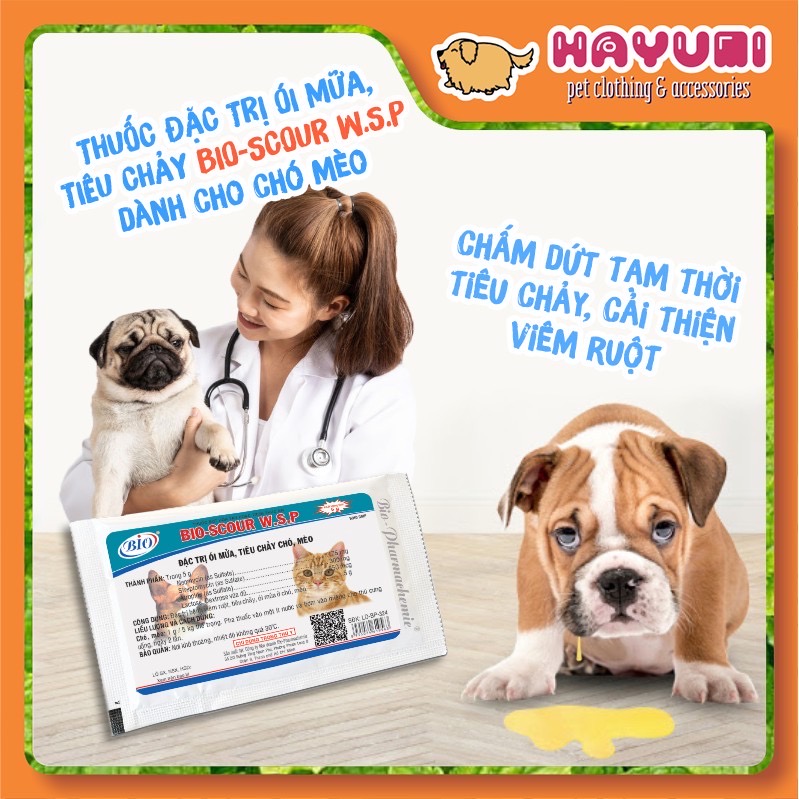 Men kiểm soát tiêu chảy bio-scour - nôn mửa cho chó mèo - bioscour - hayumi