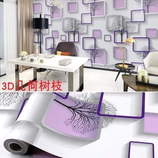 [HCM]Combo 10M decal giấy dán tường Ô Vuông Tím Trắng (10mx0.45m) - GIẤY DÁN TƯỜNG CÓ SẴN KEO CUỘN 10M X 0.45M GIẤY CÓ SẴN KEO Ở MẶT SAU KHÔNG CẦN BÔI THÊM KEO CHỈ LỘT RA VÀ DÁN