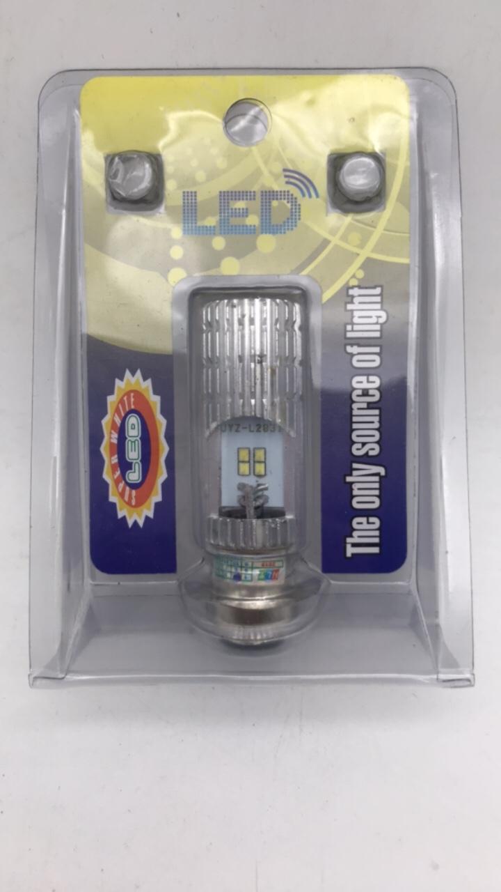 Đèn pha led 2 chân cao cấp m5 8 tim 16w iron màu trắng gắn xe máy