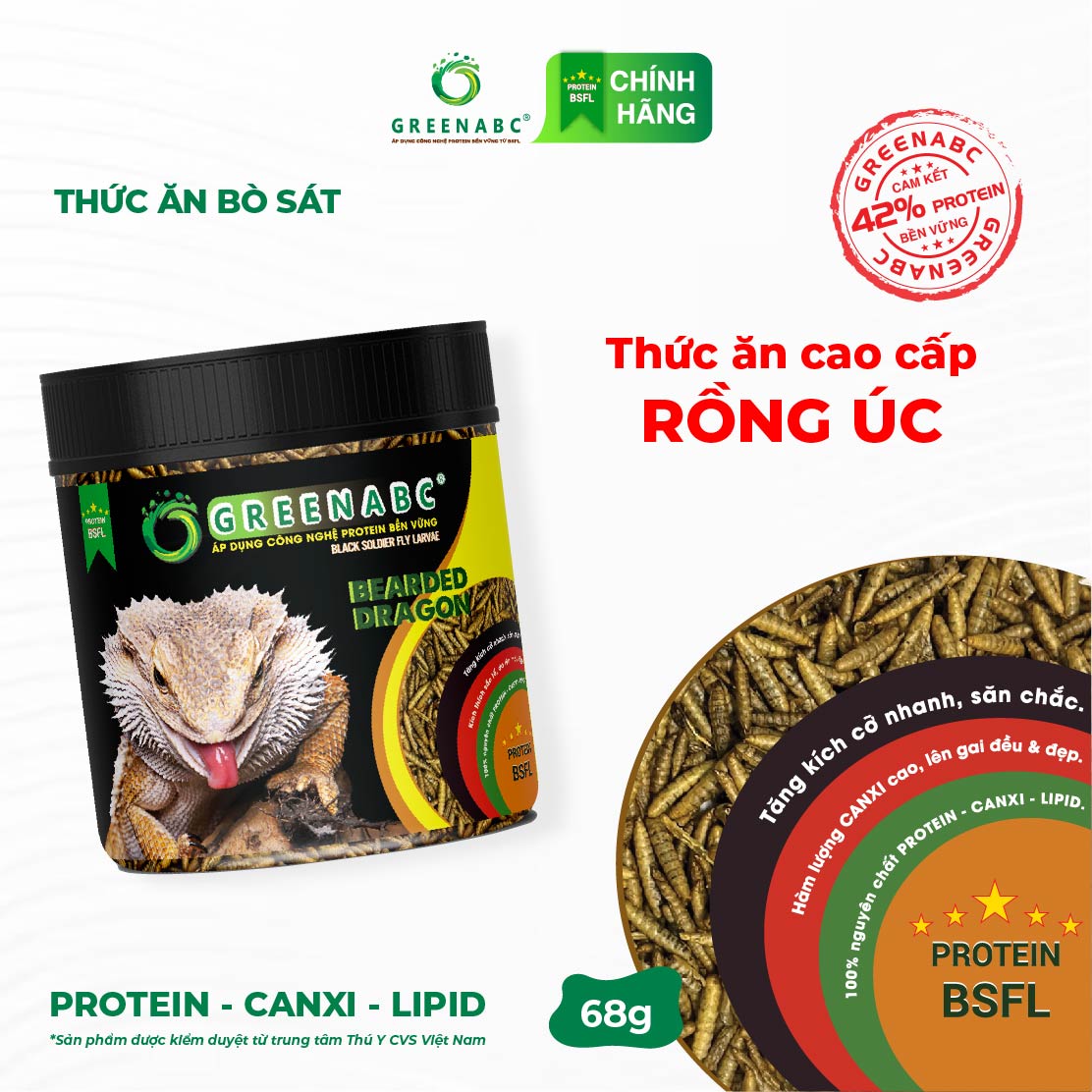 Greenabc Australian Dragon Food - Bearded Dragon – Fast Growth, Beautiful Color – 68g Box