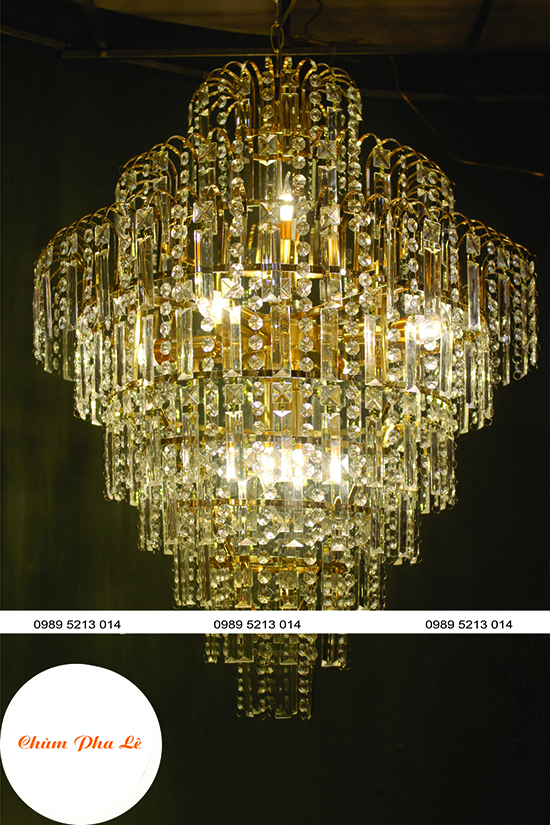 Đèn Chùm pha lê sang trọng hiện đại nhiều tầng