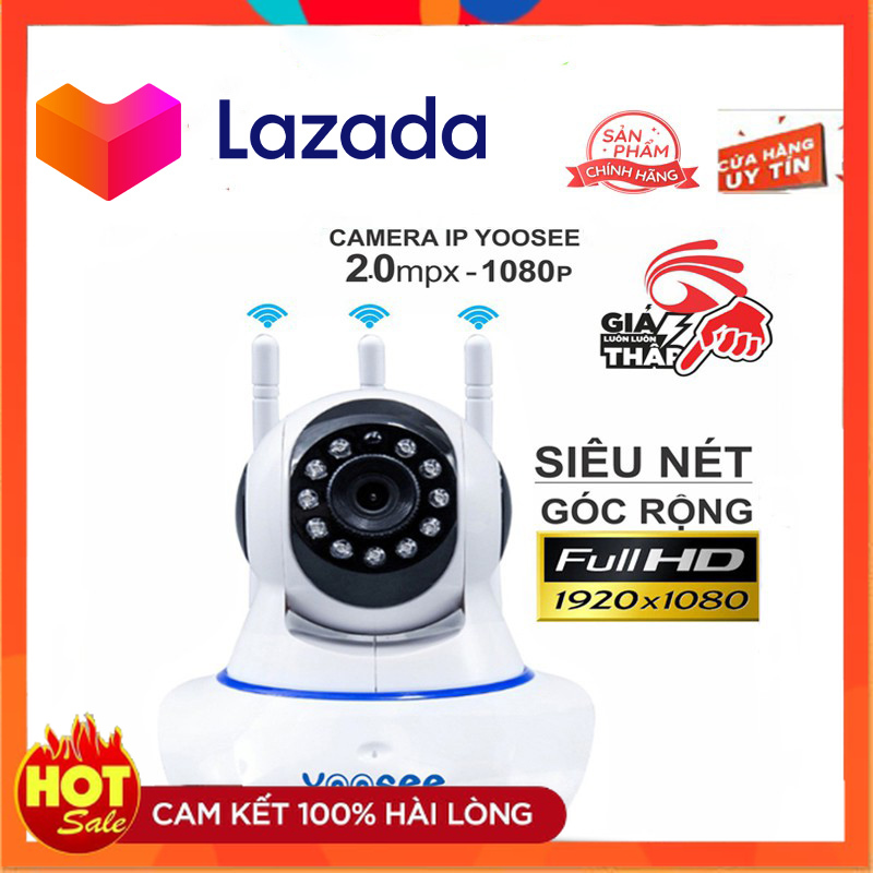 Camera Wifi Yoosee 3 Râu 3.0/ 2.0Mpx đàm thoại 2 chiều hình ảnh sắc nét Camera IP Wifi Yoosee 3 Râu xoay 360 độ độ phân giải FULL HD 1920x1080p Không DâyCamera trong nhàngoài trời Camera hồng ngoại tích hợp ghi âml ưu trữ LinDu Shop