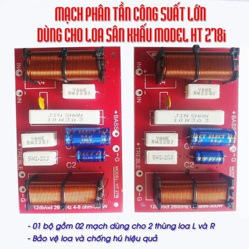 Mạch phân tần công suất lớn dùng cho Loa Sân Khấu. Phân định tần, Bảo vệ loa và chống hú hiệu quả.