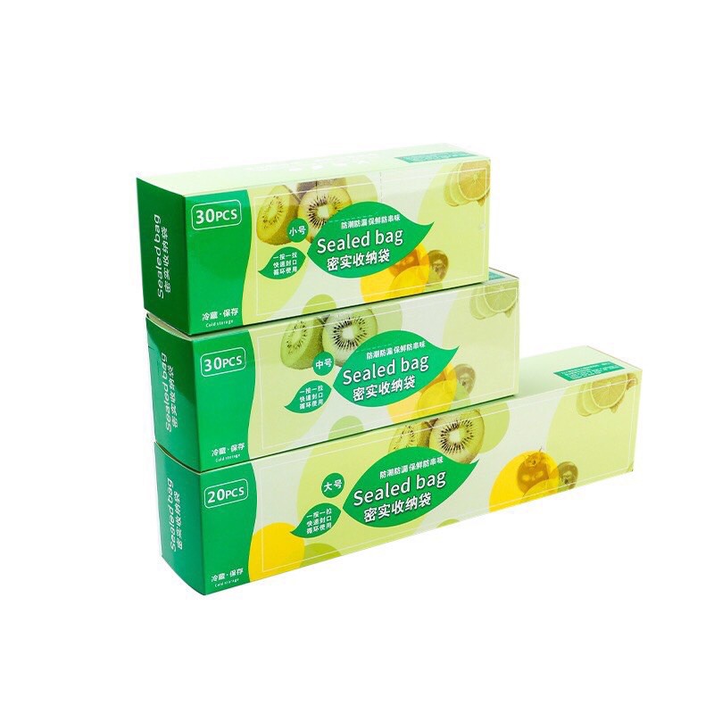 Set 3 hộp túi zip đựng thực phẩm có khoá