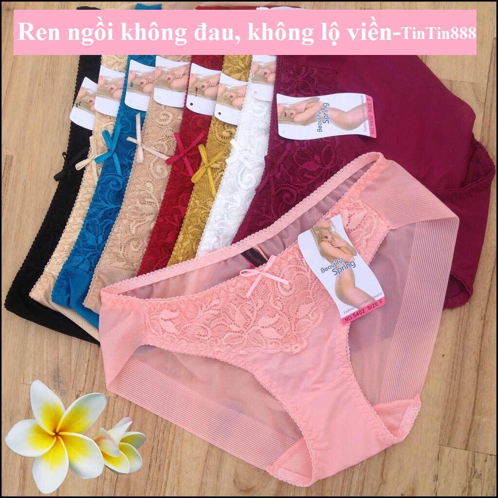 Bộ 5 Quần lót nữ su phối ren không lộ viền mềm mịn co dẫn 4 chiều mát mịn 5402 - Quân lót của nữ không đường may sexy quyến rũ ren - Quần chíp nữ kháng khuẩn thoải mái - TinTin888