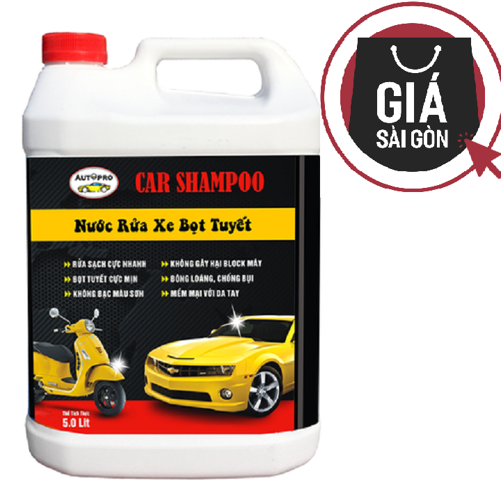 [HCM]Nước rửa xe bọt tuyết chuyên dụng Car Shampoo 5L cho ô tô xe máy GSG377