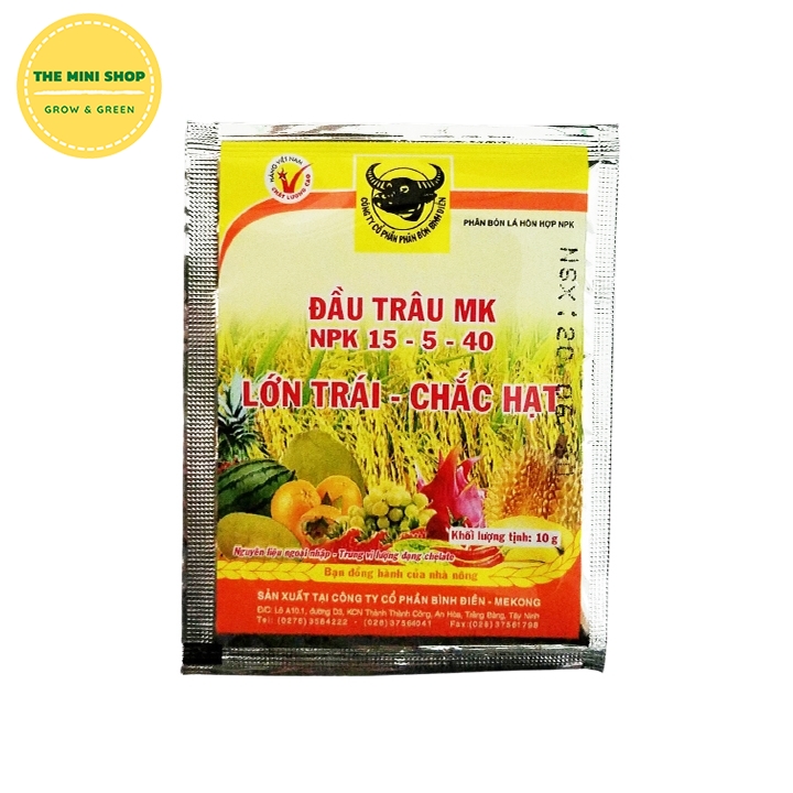 Phân bón lá Đầu Trâu MK 15-5-40 cho cây ăn trái, rau củ quả 10g