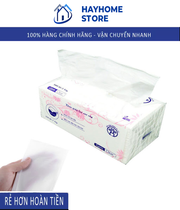 Gói giấy rút vệt nam cao cấp 2 lớp, trắng dai, mềm mịn, bịch 300 tờ