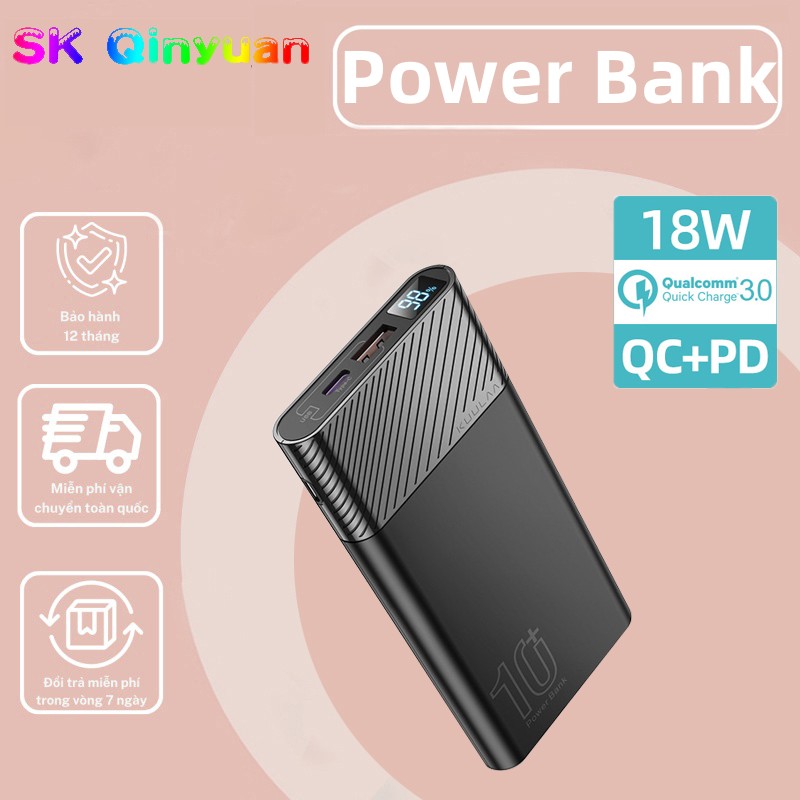 Kuulaa pin dự phòng 10000mah 18w true flash sạc nhanh sạc đầy hỗ trợ sạc nhanh hai chiều qc pd 3. 0,màn hình led mỏng và di động cho iphone 11 pro xs max x huawei samsung