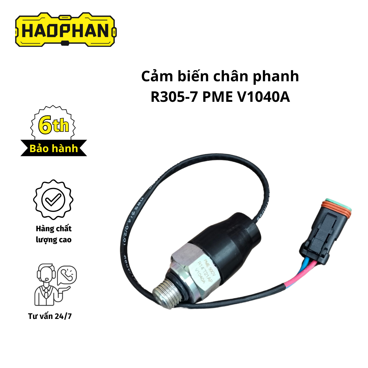 Cảm biến chân phanh R305-7 PME V1040A hàng HPM thép không gỉ - Phụ tùng Hảo Phan
