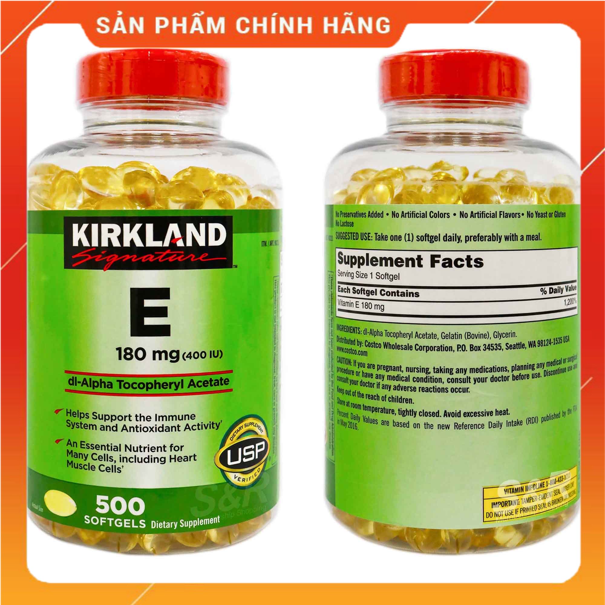 (Chính Hãng) Combo 100 Viên VITAMIN E 400 I.U KIRKLAND Date Mới Chống Lão Hóa , Trắng Mịn Da