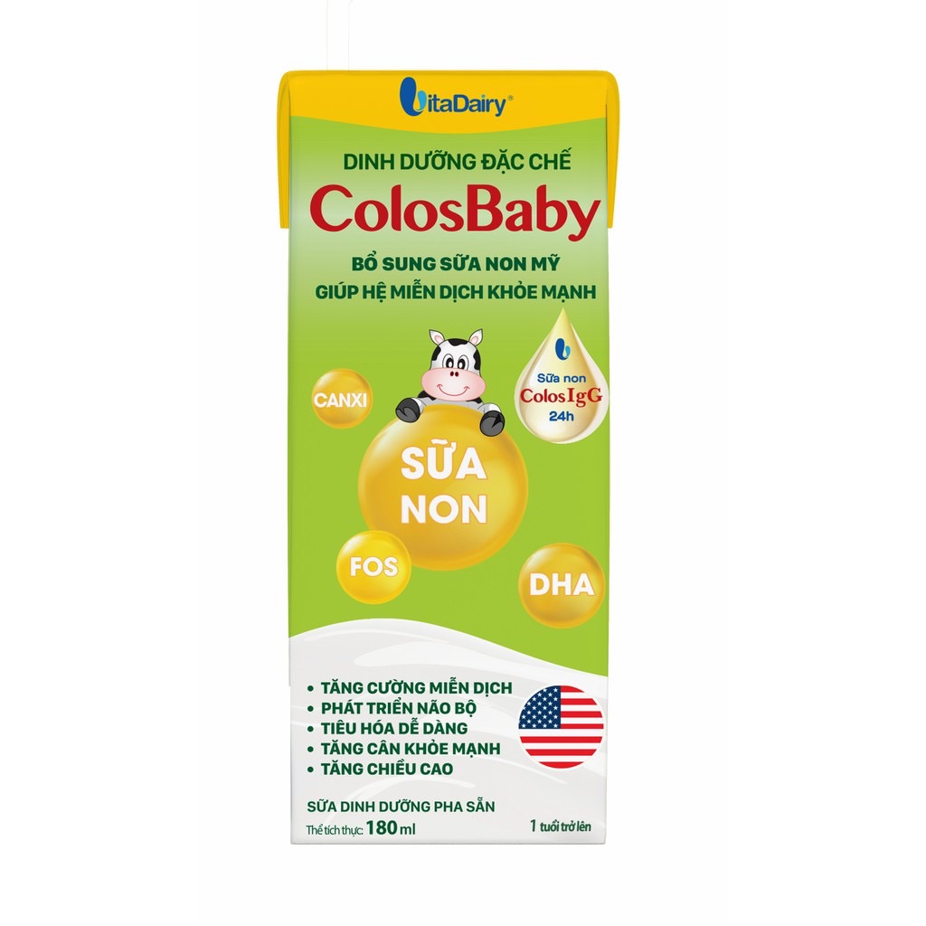 Lốc 4 hộp sữa bột pha sẵn colosbaby 180ml