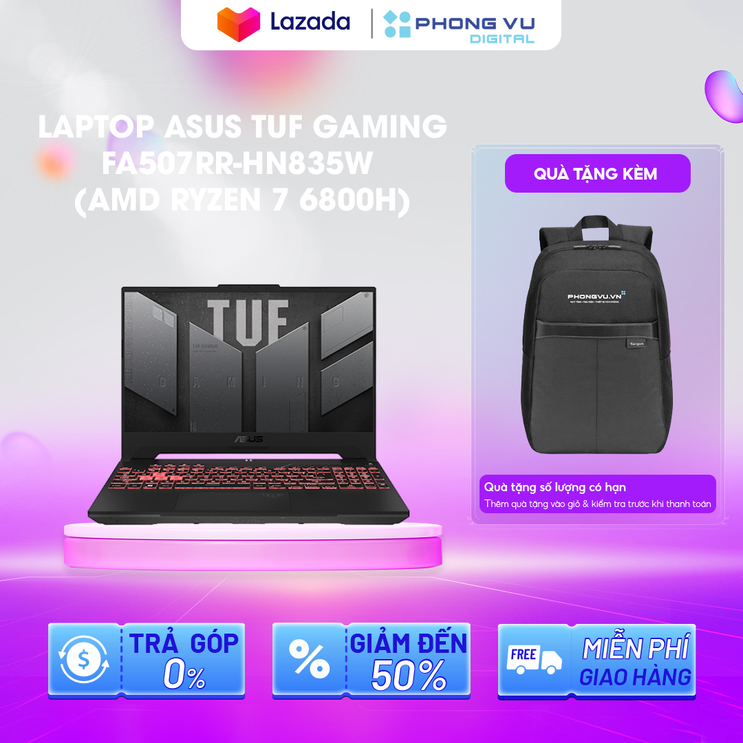 [NHẬP ITL3M0 GIẢM 12%] Laptop Asus TUF Gaming FA507RR-HN835W (AMD Ryzen 7 6800H) (Xám) - Bảo hành 24 tháng