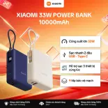 Sạc Dự Phòng Xiaomi 33W Power Bank 10000mAh (Integrated Cable) | Sạc Nhanh 33W｜Sạc đến 3 thiết bị cùng lúc
