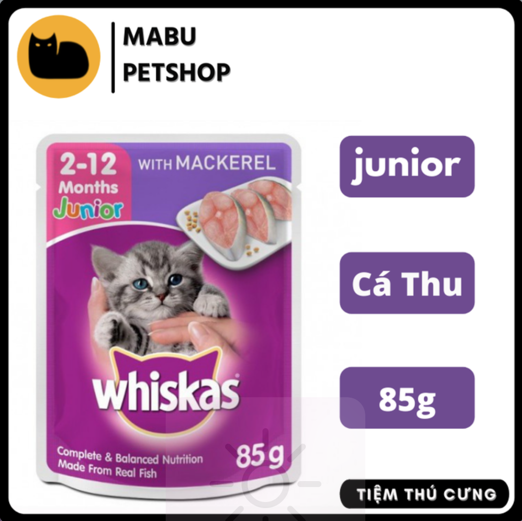 Combo 6-12 gói Pate whiskas 85g thức ăn cho mèo bổ sung dinh dưỡng cho