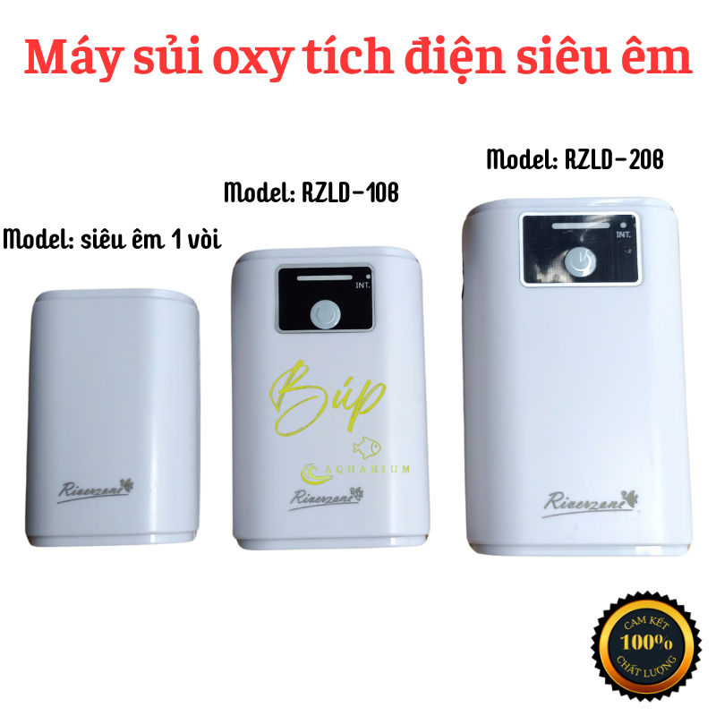 Máy sủi oxy tích điện siêu êm thế hệ mới sử dụng pin dung lượng cao cho bể cá cảnh thủy sinh tặng kèm dây sủi và quả sủi (bảo hành 3 tháng)