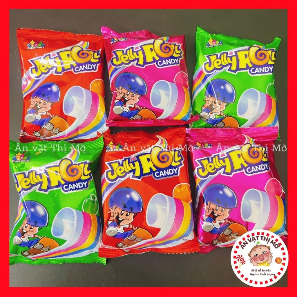 Kẹo dẻo cuộn Jelly Roll vị trái cây Thái Lan
