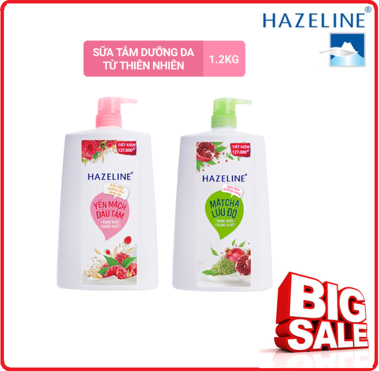 Sữa tắm dưỡng da hazeline chai 1,2kg