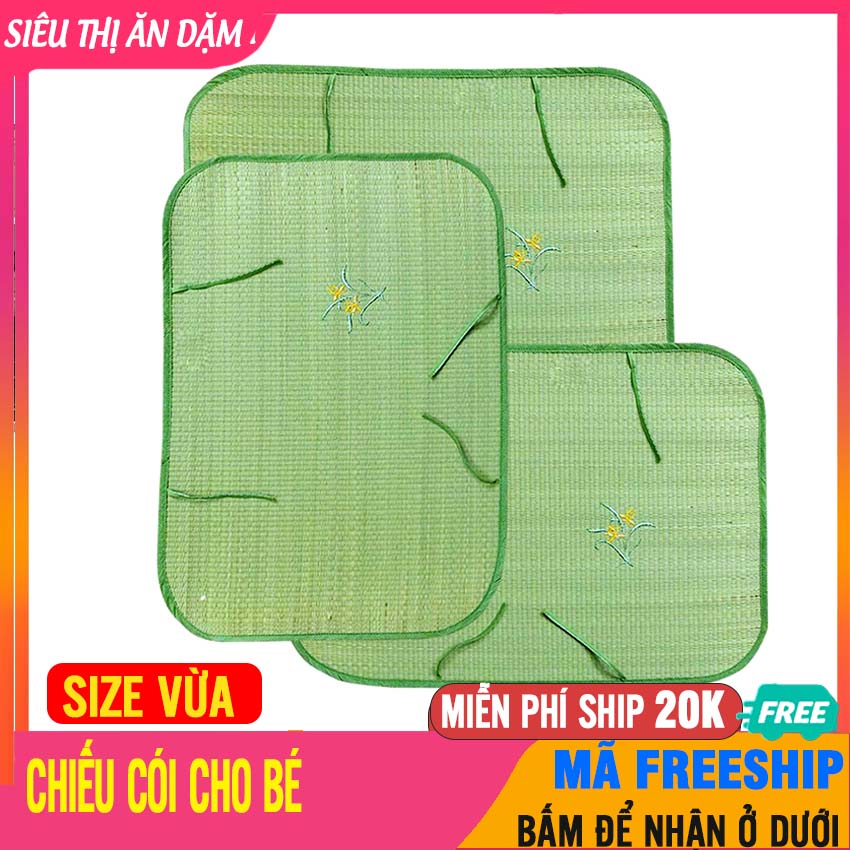 Chiếu Điều Hòa Cho Bé Sợi Cói Size Vừa (45x65cm), Nằm Mát, An Toàn Cho Da Bé - Chiếu Cói Cho Bé, Chiếu Cho Bé Sơ Sinh, Chieu Dieu Hoa Cho Be, Chiếu Trúc Cho Bé, Chieu Coi (thoáng Mát Hơn Chiếu Trúc, Mây, Lụa) - Chiếu Cói Nhỏ - SP000628