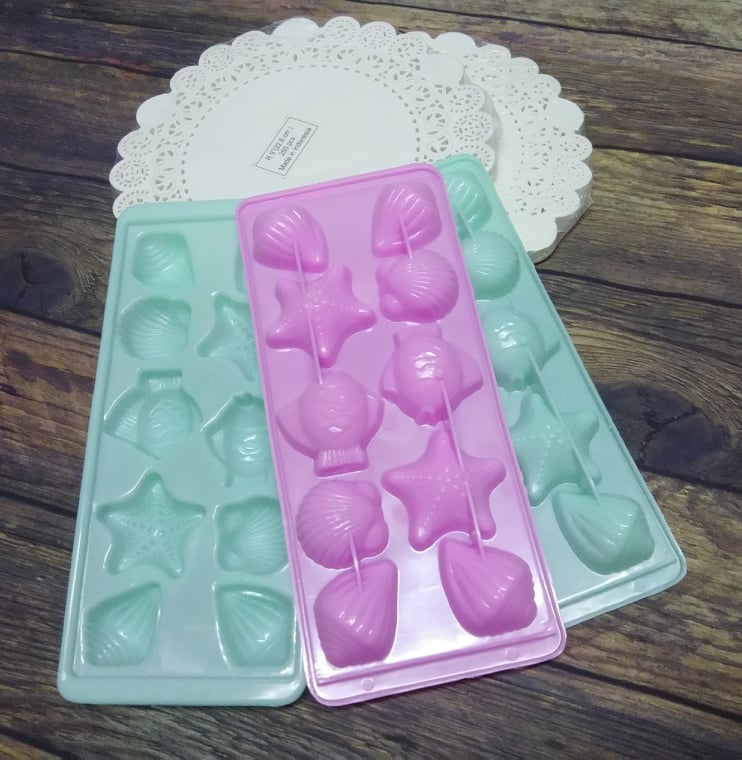 Combo 4 Khay Làm Đá, Đổ Rau Câu Hình Sò Ốc - Hiệu Vĩnh Trường 10 ô/ vỉ