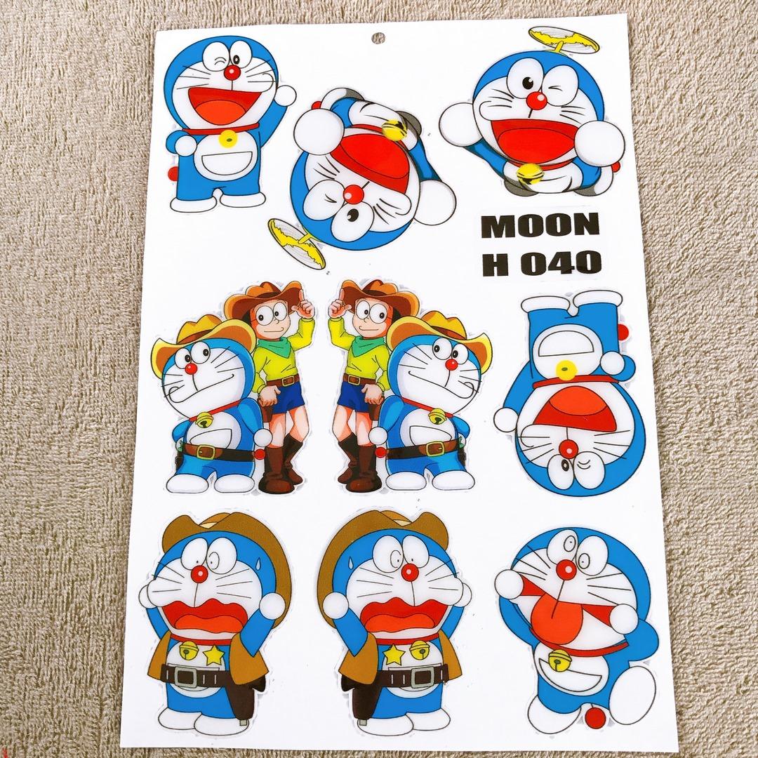 NGUYÊN BỘ TEM DÁN XE MÁY DÁN TRANG TRÍ NHÀ CỬA HOẶC DỤNG CỤ CHO BÉ DORAEMON DOREMON VÀ NOBITA MẪU H040