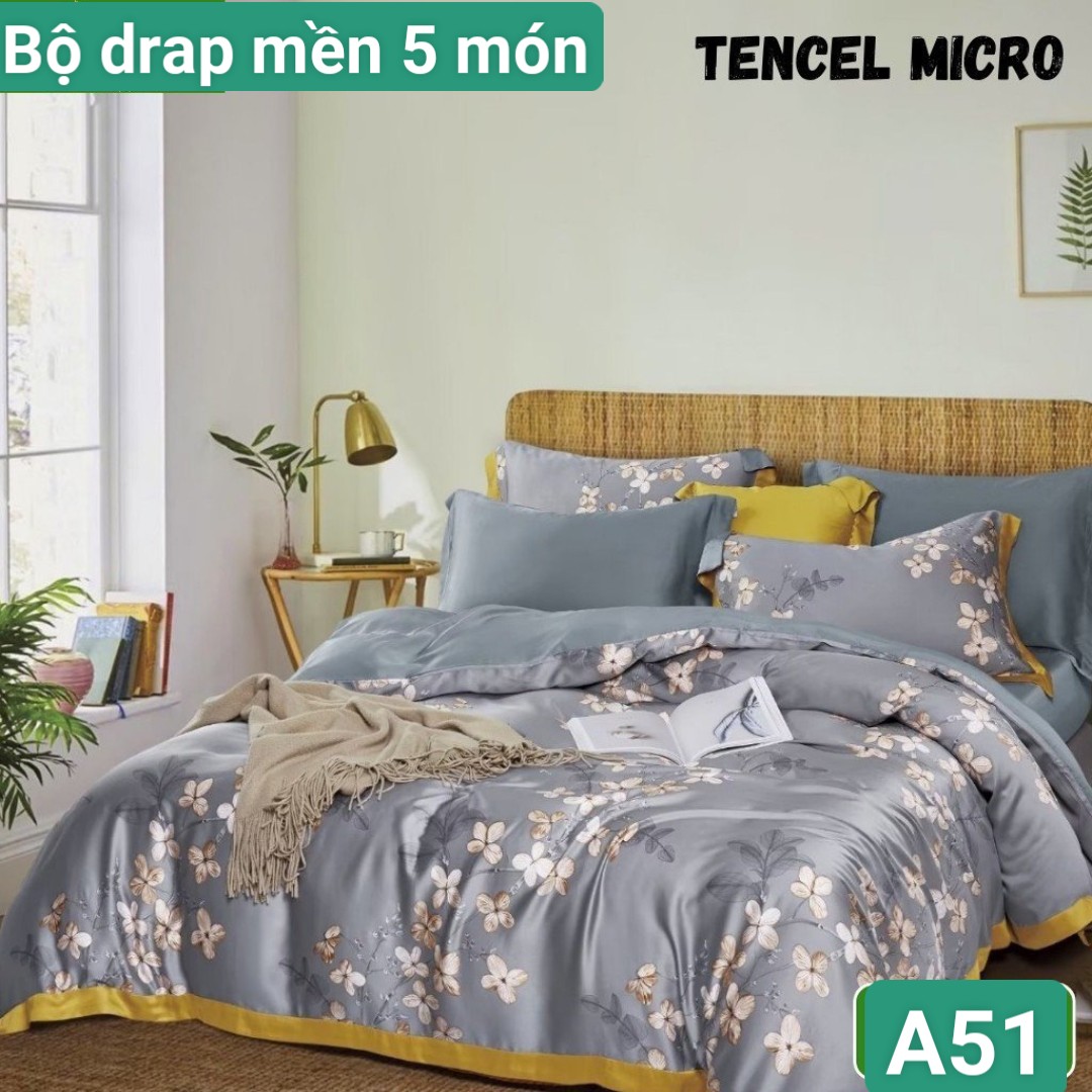 [HCM]Bộ Drap Kèm Mền Tencel vải nhập Hàn Quốcđỉnh cao mát mềm mại { drap ,mền và 3 áo gối} hoặc mền lẻ