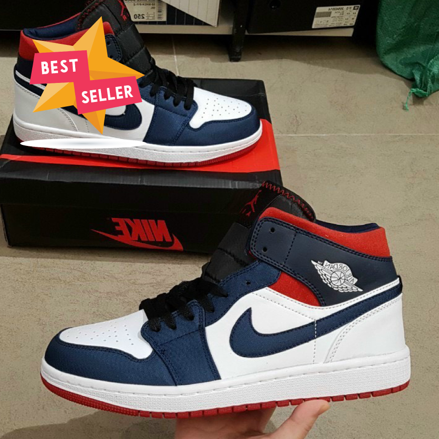 Hot Trend 2020 Jodan - Giày thể thao Sneaker Bóng rổ Jodan trắng xanh than