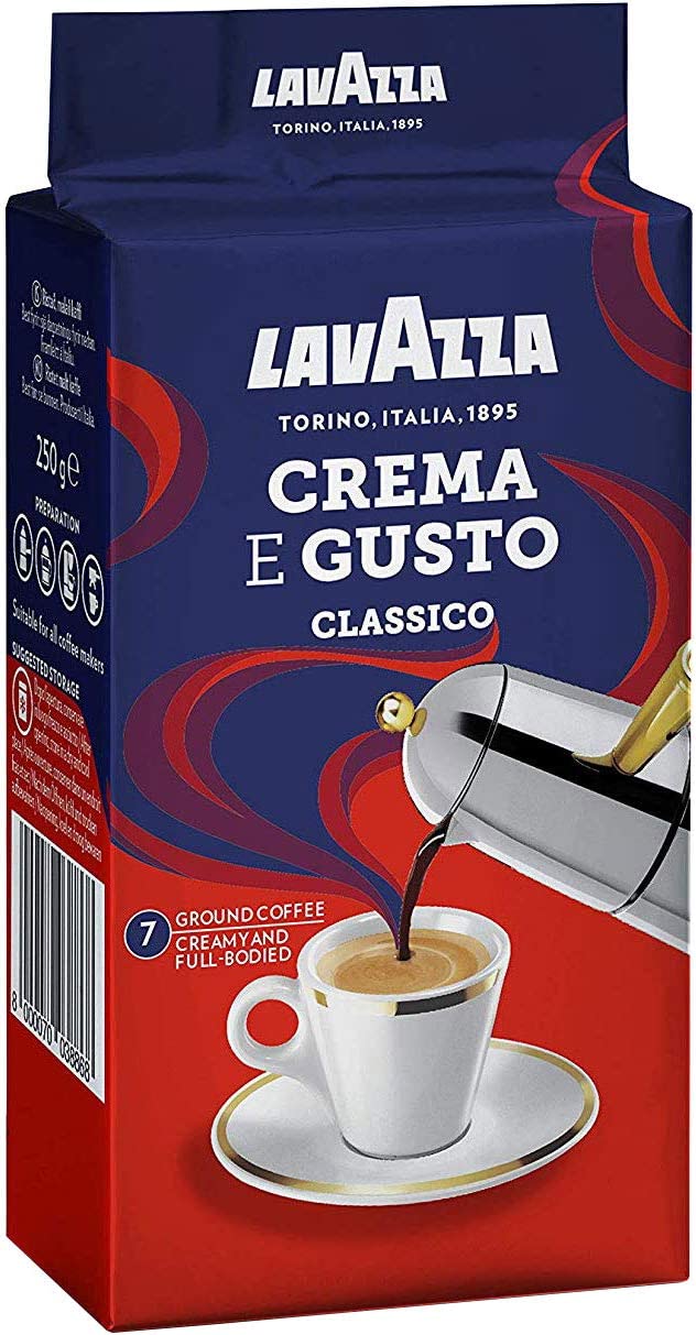 Lavazza Crema E Gusto Arabica Robusta Ground Coffee 250g