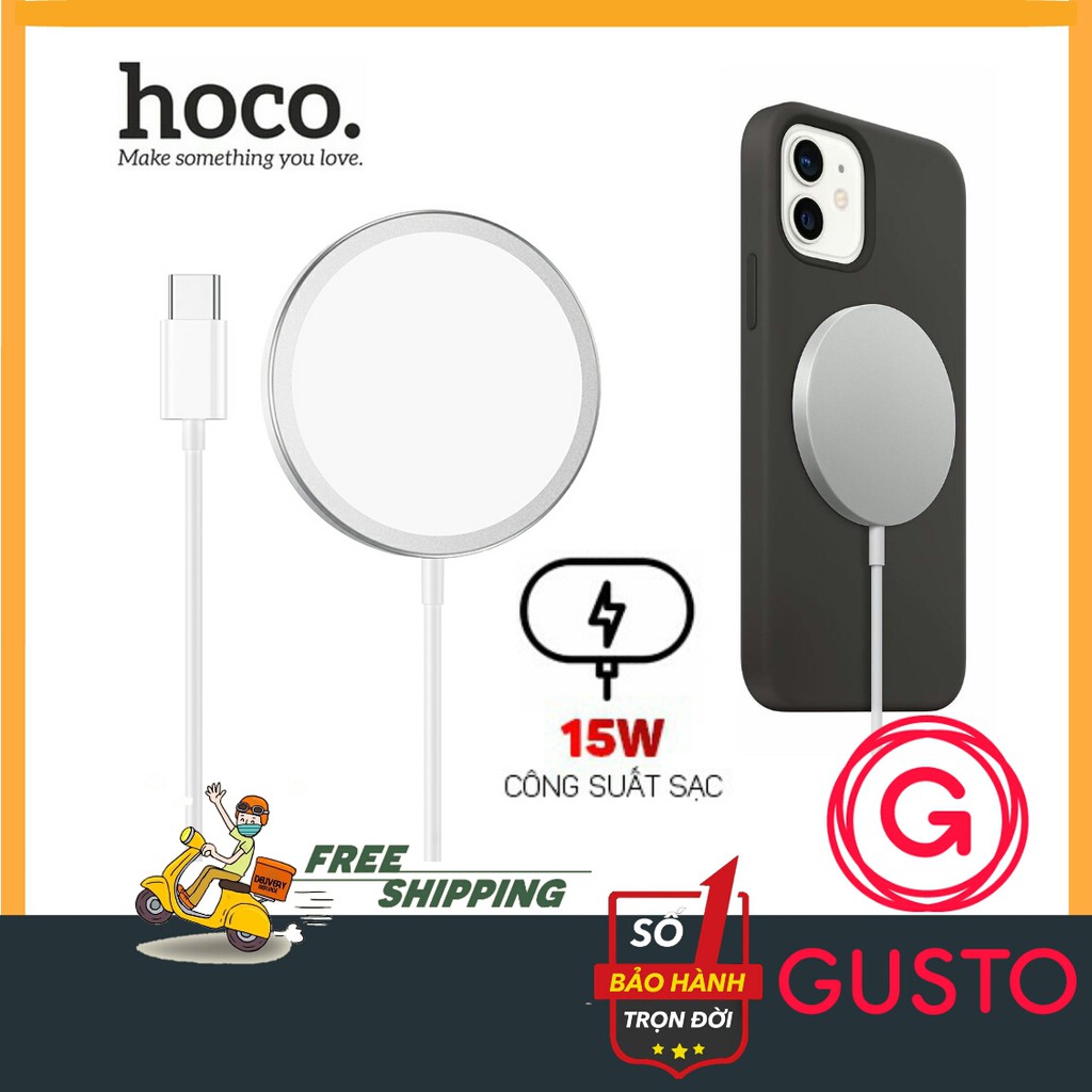 [HCM]Sạc Không Dây MagSafe Từ Tính 15W Hoco CW29/CW30 Cho Iphone 1112 12pro 12pro max - Bảo Hành 12 Tháng 1 đổi 1