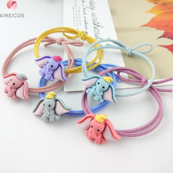 Set 10 dây cột tóc hình chú voi đáng yêu nhiều màu