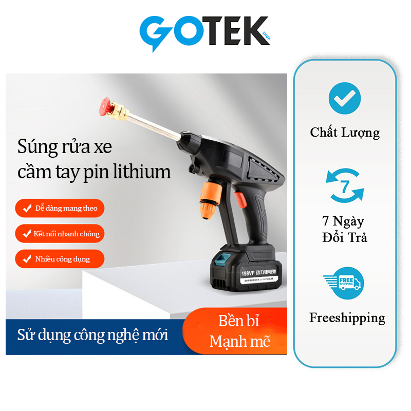 Máy Rửa Xe Cầm Tay Mini Cao Áp Gia Đình Dùng Pin Chuẩn Động Cơ Lõi Đồng Siêu Khỏe Súng Rửa Xe Áp Lực Cao Đánh Bay Vết Bẩn Pin 5 Cell Siêu Trâu Có Chế Độ Phun Sương Tạo Bọt Tuyết Rửa Nhà Rửa Sân Vườn Tưới Cây Tiện Lợi