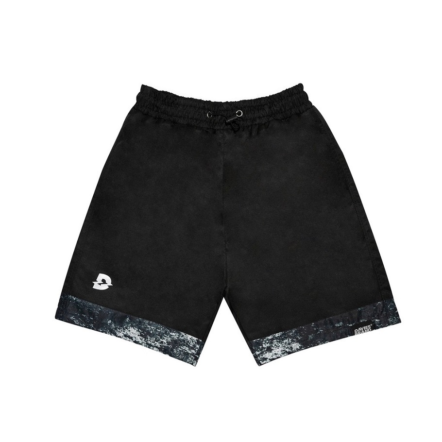 Quần đùi nam vải dù màu đen - Quần short Davies Dust-Black