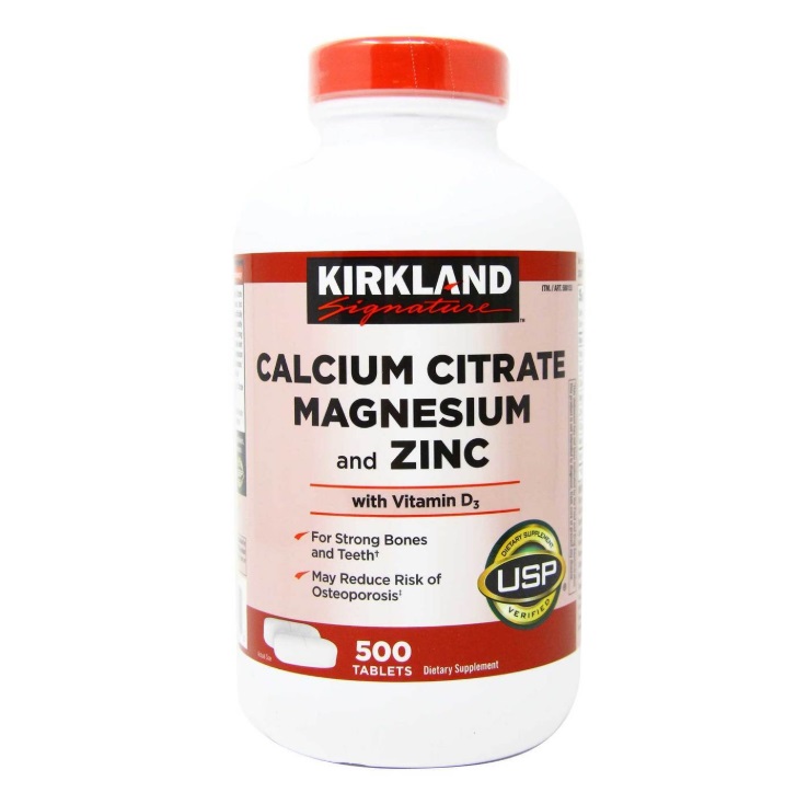 Viên Uống Kirkland Calcium Citrate Magnesium and Zinc With Vitamin D3 Mỹ