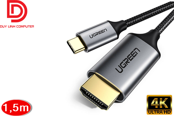 Cáp usb type c to hdmi ugreen 50570 dài 1,5m hỗ trợ 3d,4k cao cấp