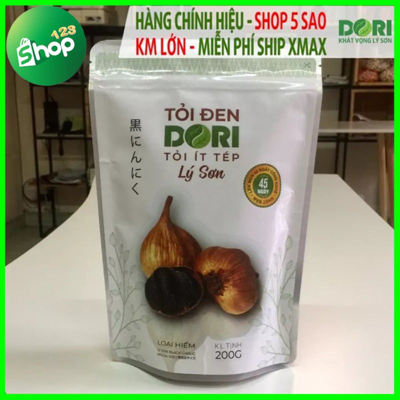 Tỏi đen lý sơn dori - loại ít tép - túi 200g