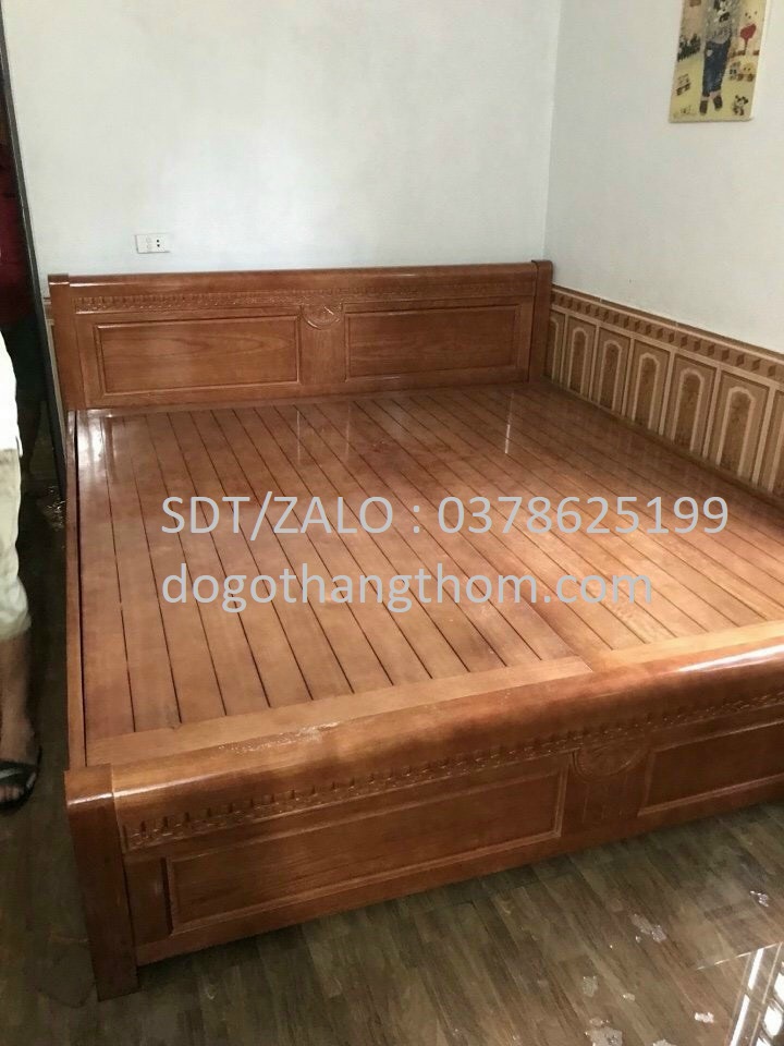 giường ngủ gỗ xoan đào 1m8x2m rác phản gỗ xoan đào