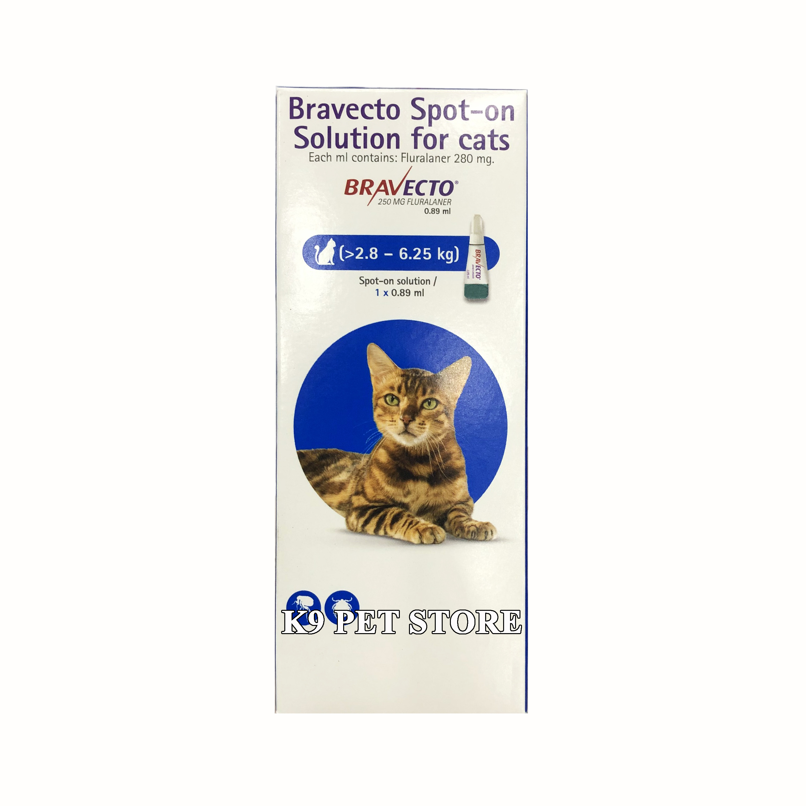 Nhỏ gáy bravecto trị bọ chét, ve rận, viêm da cho mèo - bravecto for cat - tuýp 0,89ml - nôngtrạithúcưng.com