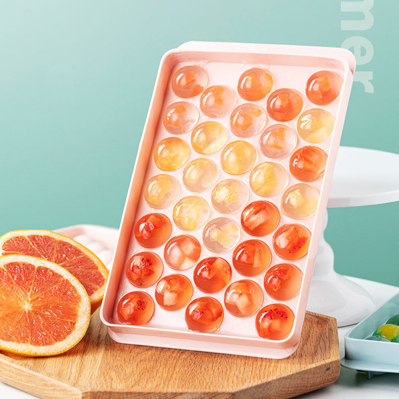 Khay làm đá bi viên tròn MẪU MỚI 2023 - FREESHIP Khay làm đá 33 viên bi tròn , khuôn đổ rau câu thạch hoa quả hình bi tròn, khuôn rau câu, khay làm đá viên, khay đá silicon dẻo