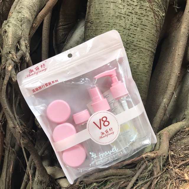 Combo bộ chiết mỹ phẩm 6, 7 món tặng kèm túi zip siêu xinh