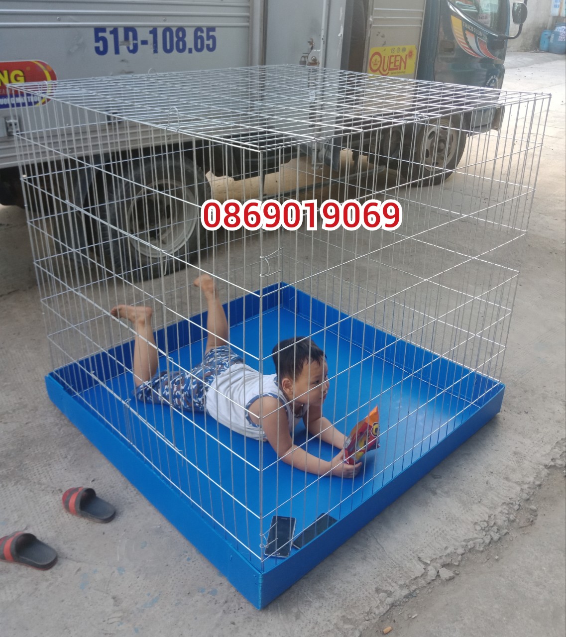 Chuống gà 1m2 có khay kẽm 3li5