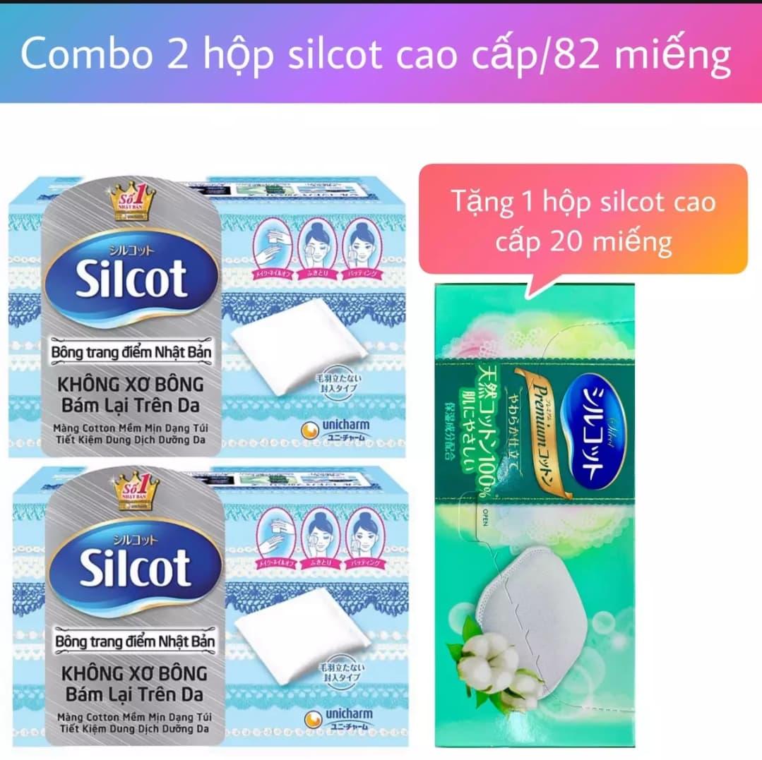 Bộ 2 hộp bông tẩy trang silcot - tặng bông tẩy trang silcot
