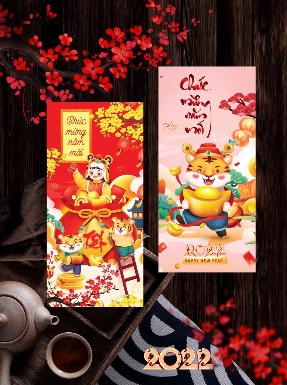 Bao lì xì tết 2022 set 10,20,30,50,100 bao lì xì tết nhâm dần
