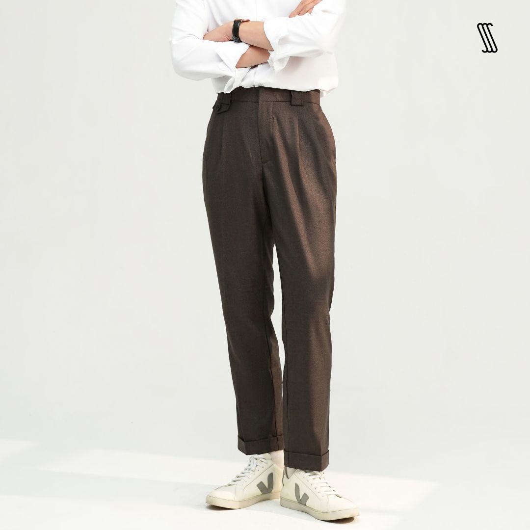 Quần âu ống đứng ssstutter, đỉa to, nắp túi trang trí, surfer trousers